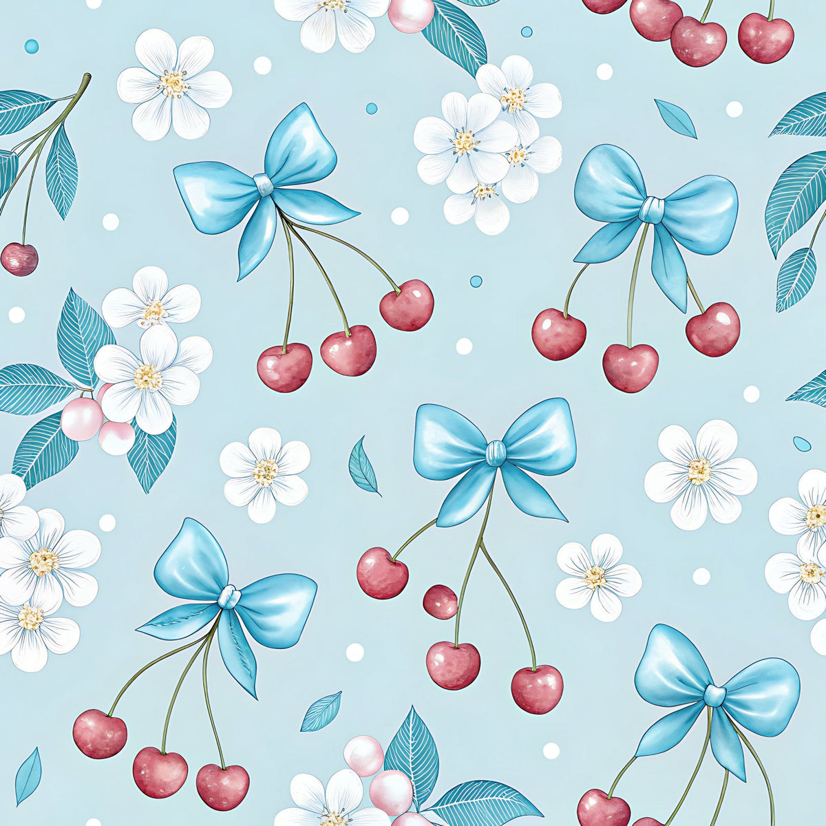 Ribbon Orchard Pattern 2 Fleece Fabric