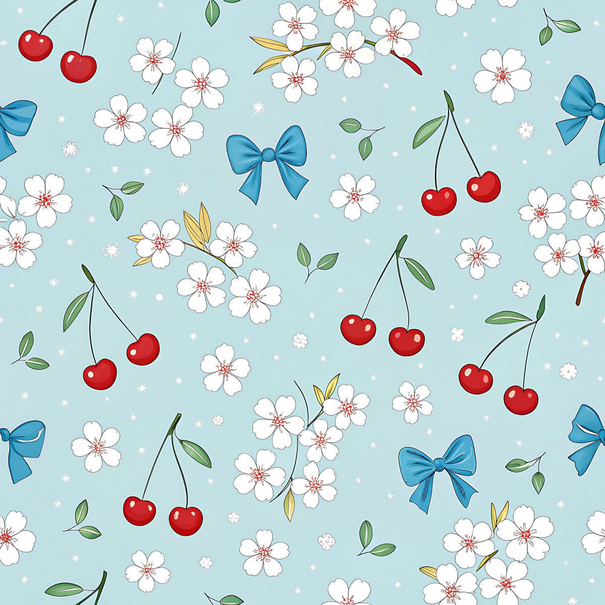 Ribbon Orchard Pattern 6 Fleece Fabric
