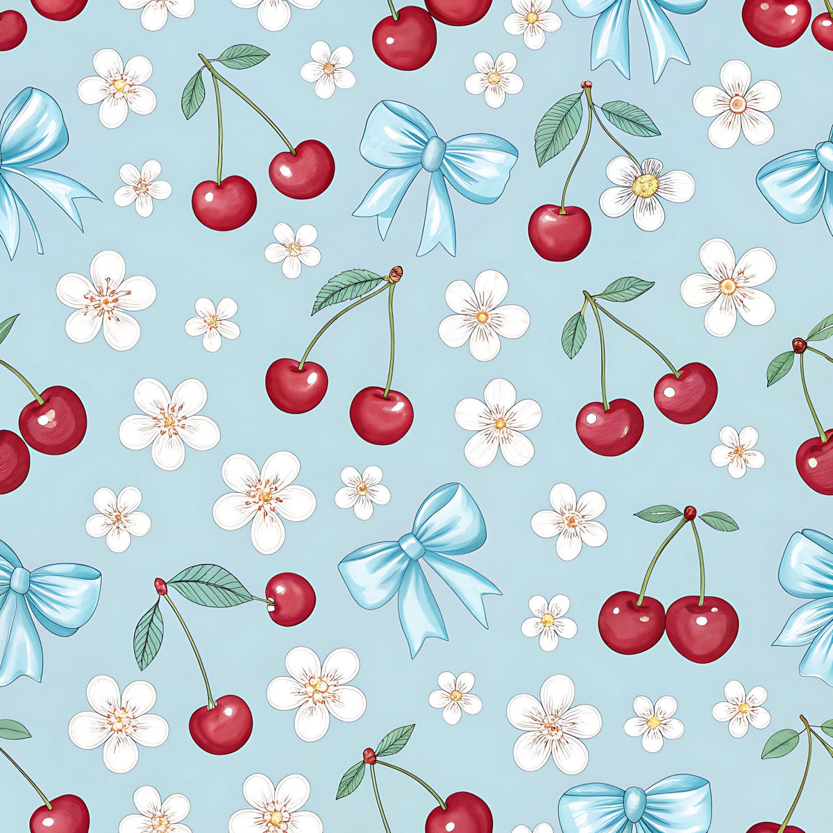 Ribbon Orchard Pattern 8 Fleece Fabric