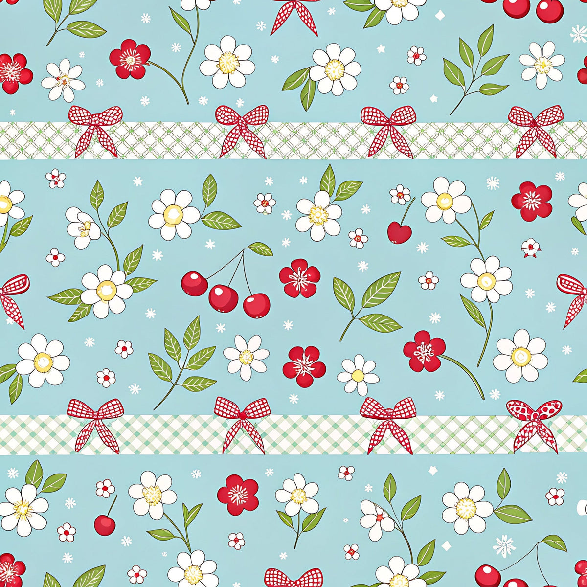 Ribbon Orchard Pattern 9 Fleece Fabric