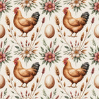 Nesting Hens Pattern 10 Fleece Fabric