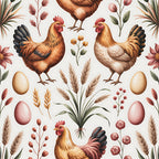 Nesting Hens Pattern 11 Fleece Fabric