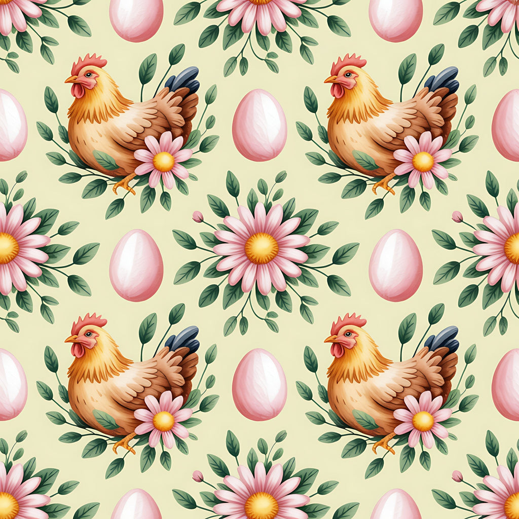 Nesting Hens Pattern 12 Fleece Fabric