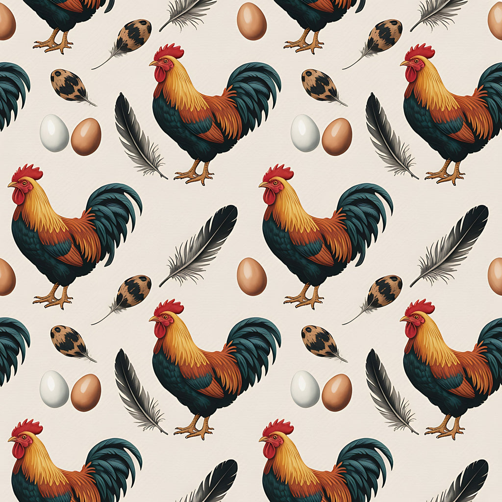 Nesting Hens Pattern 15 Fleece Fabric