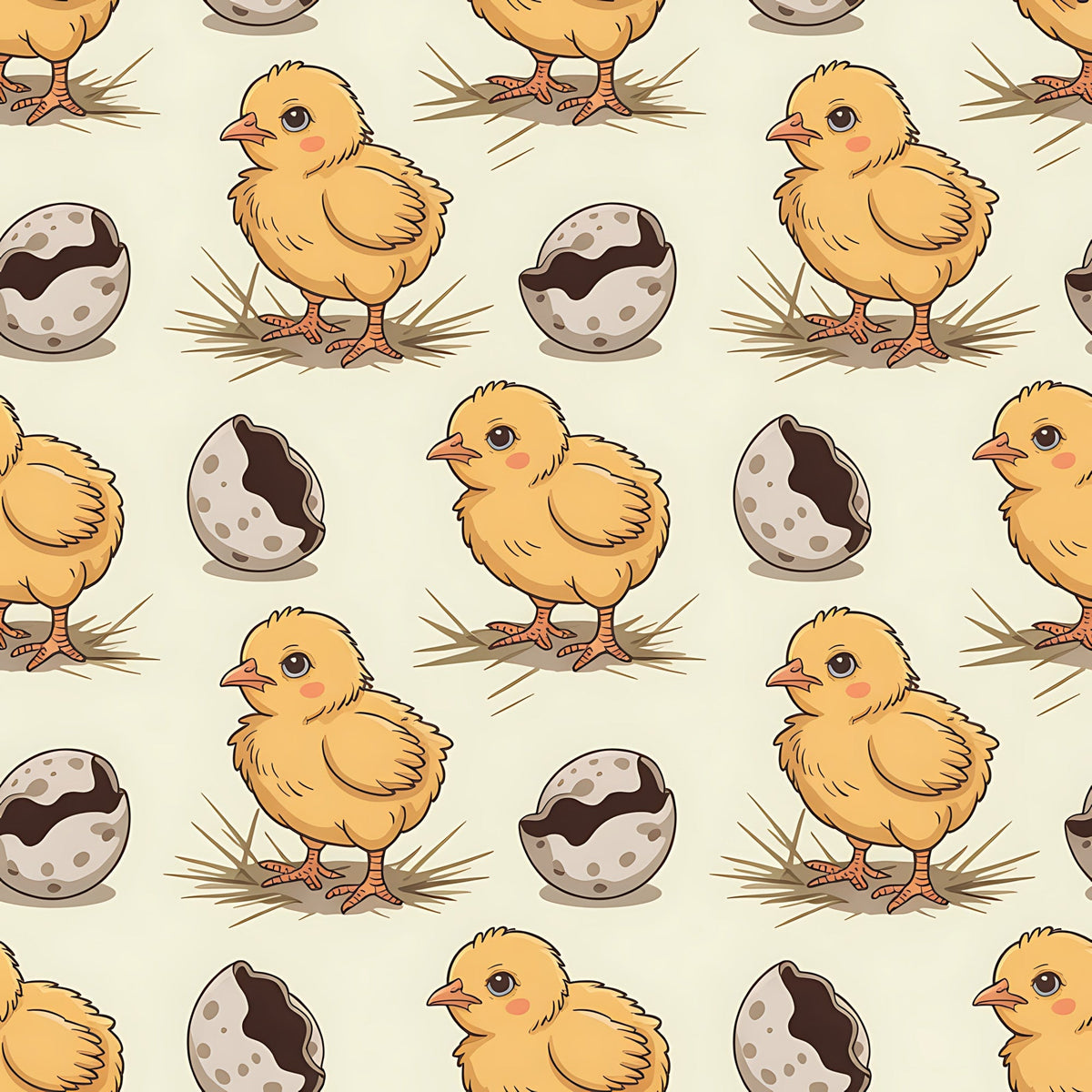 Nesting Hens Pattern 6 Fleece Fabric