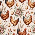 Nesting Hens Pattern 8 Fleece Fabric