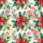 Poinsettia Pines Pattern 4 Fleece Fabric