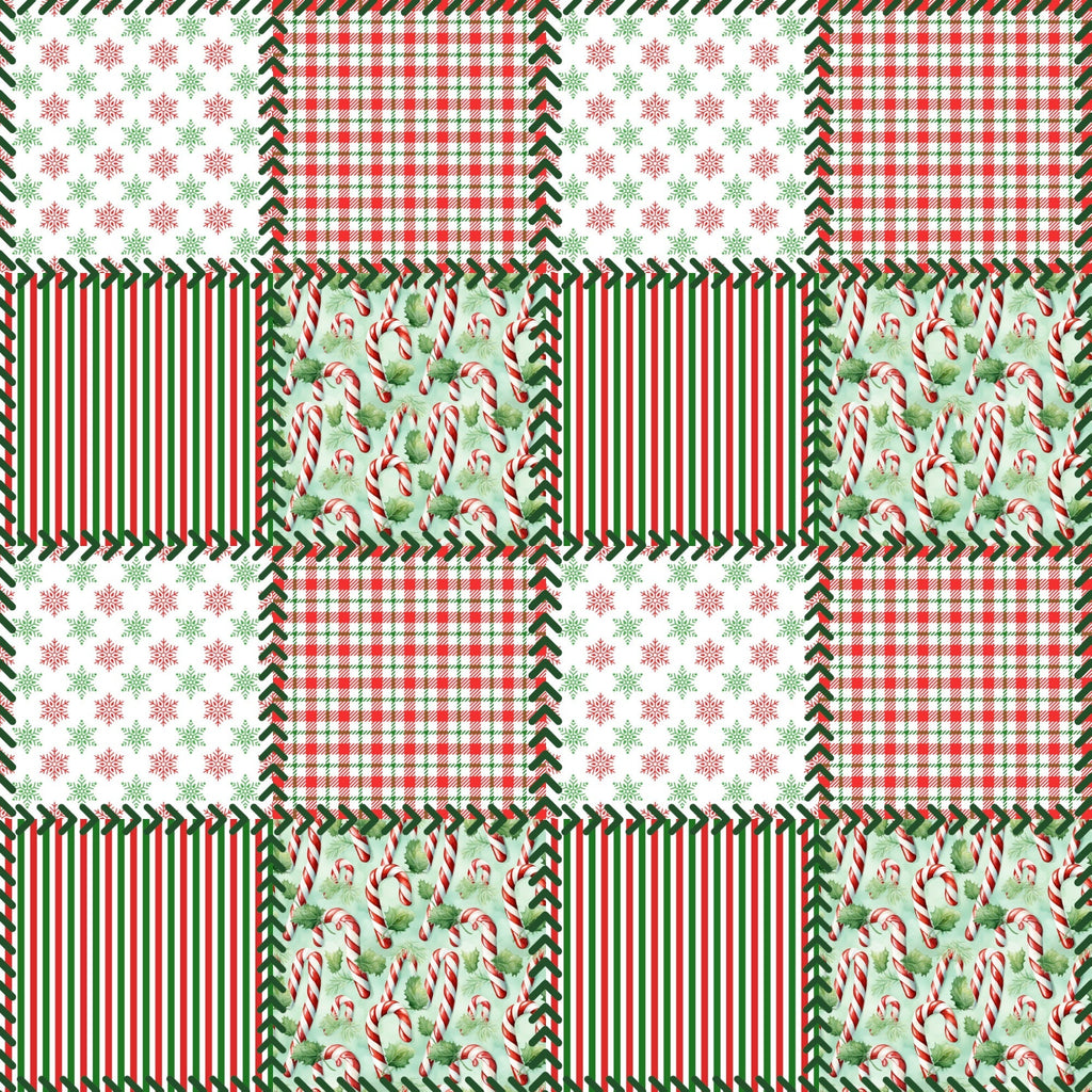 Christmas Patches Pattern 1 Fleece Fabric
