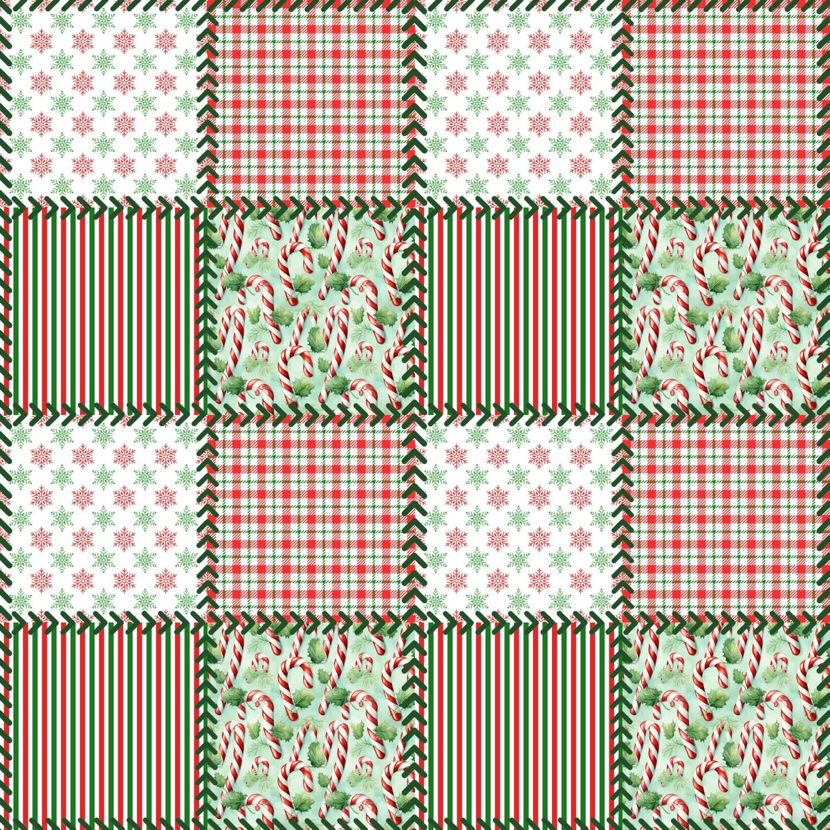 Christmas Patches Pattern 1 Fleece Fabric