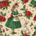 Yuletide Hare Pattern 33 Fleece Fabric