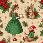 Yuletide Hare Pattern 42 Fleece Fabric