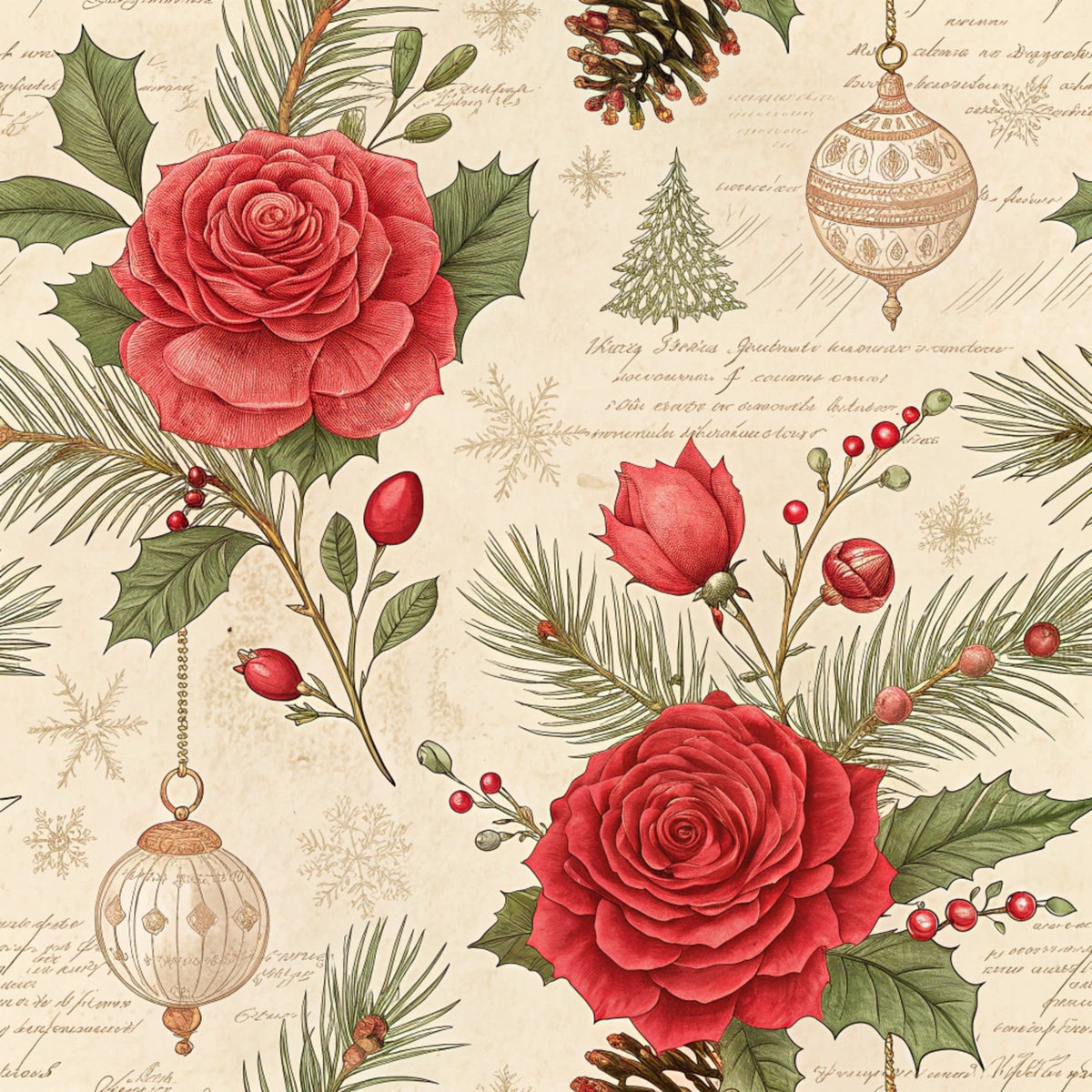 Yuletide Hare Pattern 47 Fleece Fabric