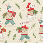Yuletide Hare Pattern 55 Fleece Fabric