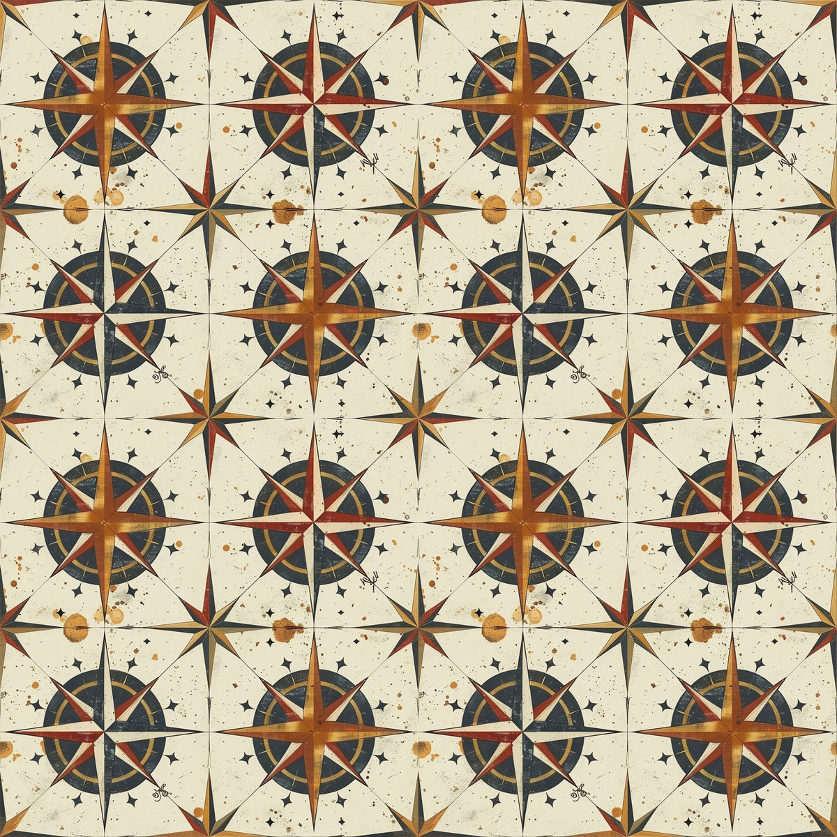 Mariner's Star Pattern 10 Fleece Fabric