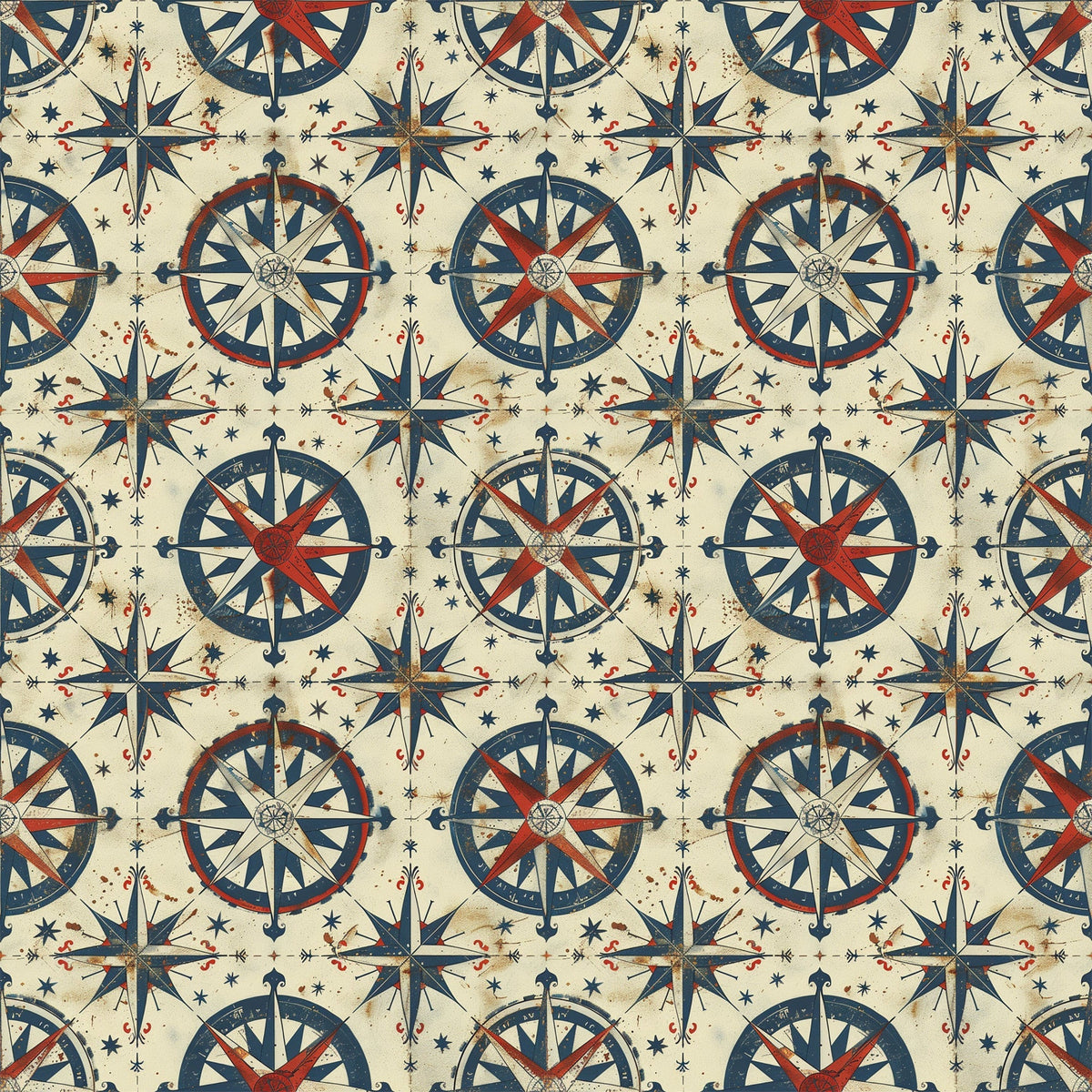 Mariner's Star Pattern 4 Fleece Fabric