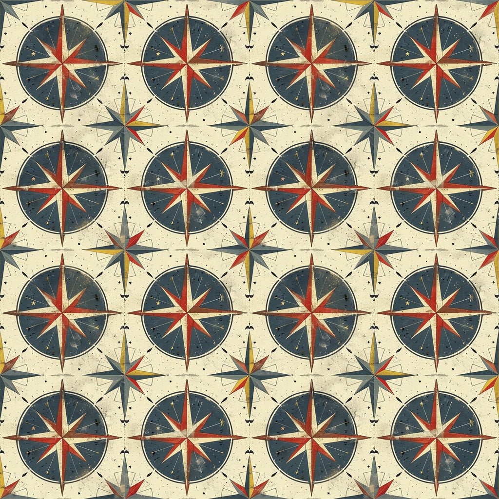 Mariner's Star Pattern 5 Fleece Fabric