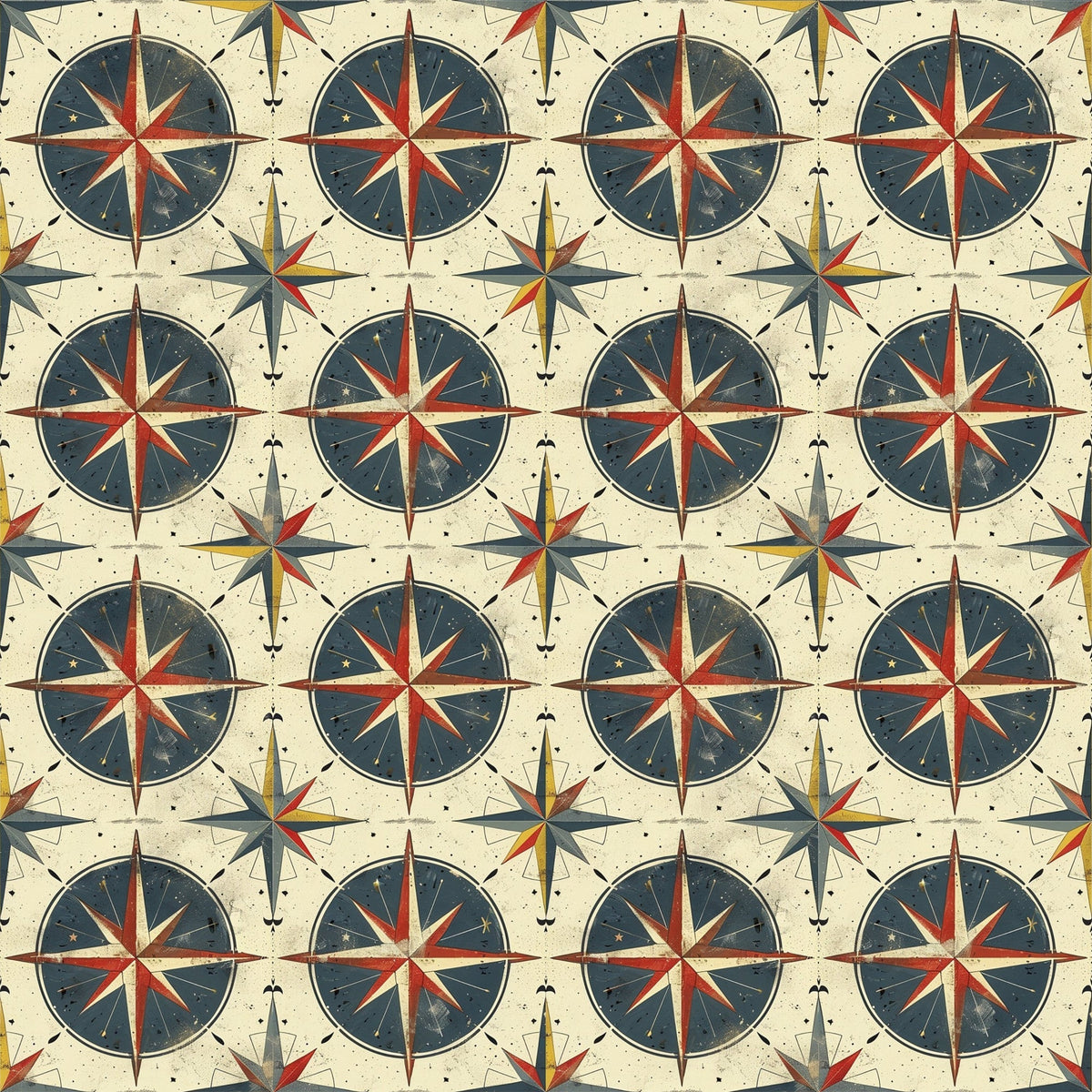 Mariner's Star Pattern 5 Fleece Fabric