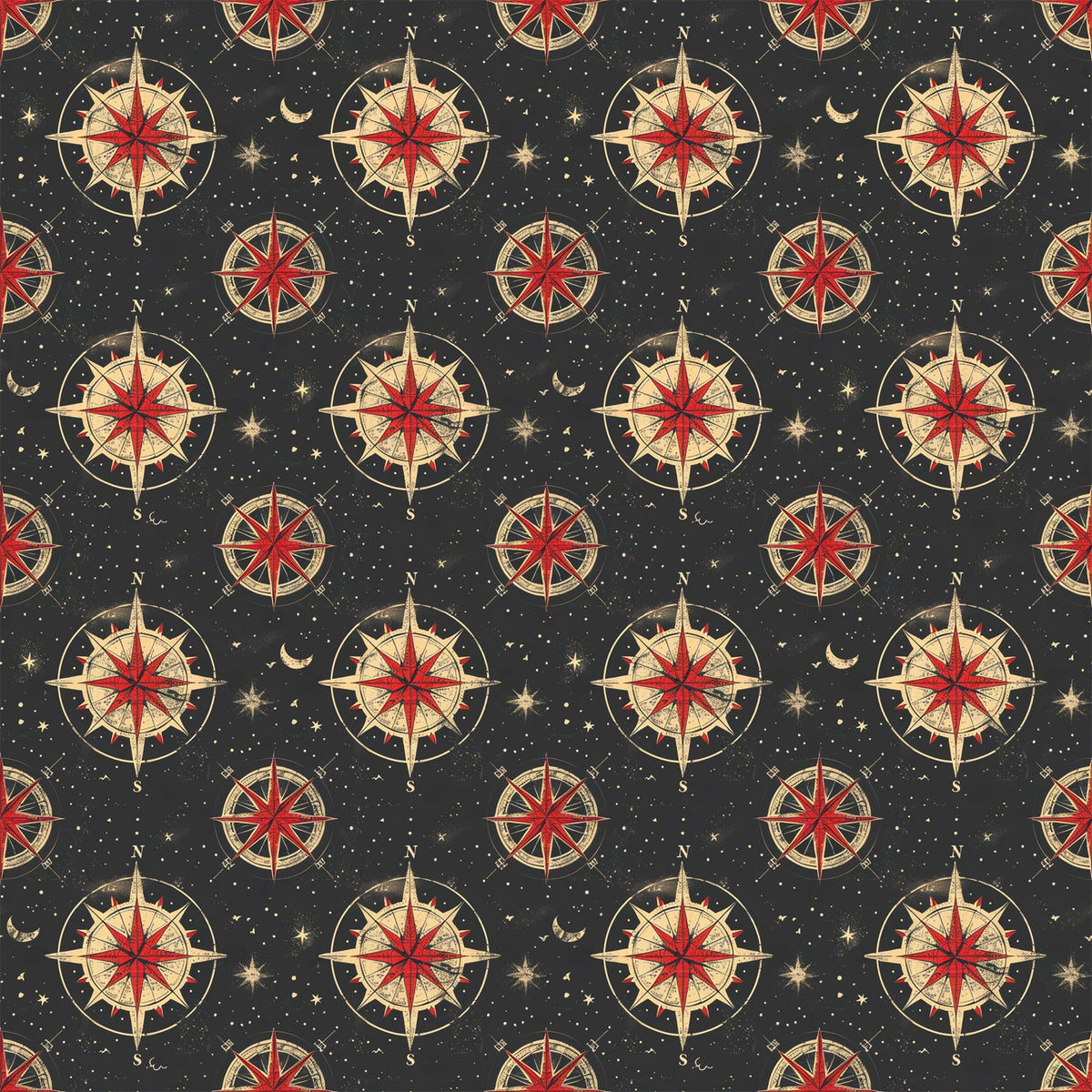 Mariner's Star Pattern 8 Fleece Fabric