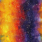 cosmic, galaxy, nebula, stars, space theme, yellow, orange, red, purple, navy blue, gradient colors, celestial pattern, starfield, universe, astronomical,, fabric panel, colorful spectrum, night sky, stellar design