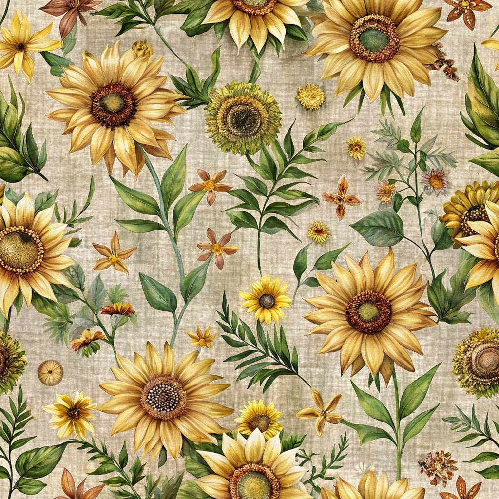 Sunflower Linen Pattern 9 Fleece Fabric