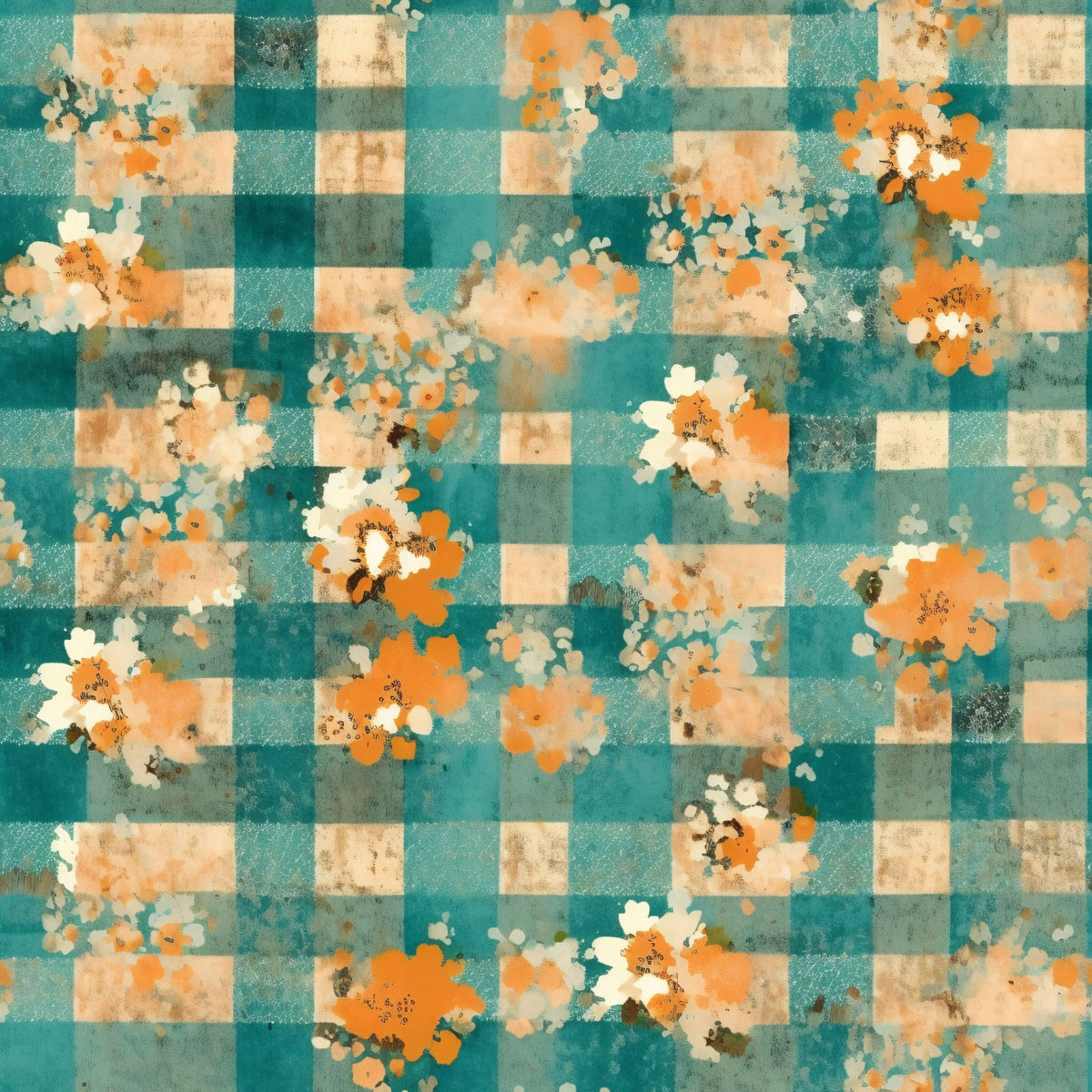 Faded Farmhouse Blooms Pattern 12 Fleece Fabric