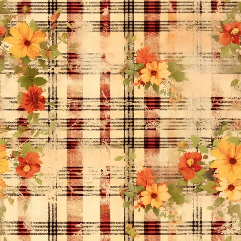 Faded Farmhouse Blooms Pattern 13 Fleece Fabric
