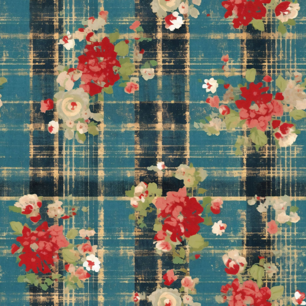 Faded Farmhouse Blooms Pattern 19 Fleece Fabric