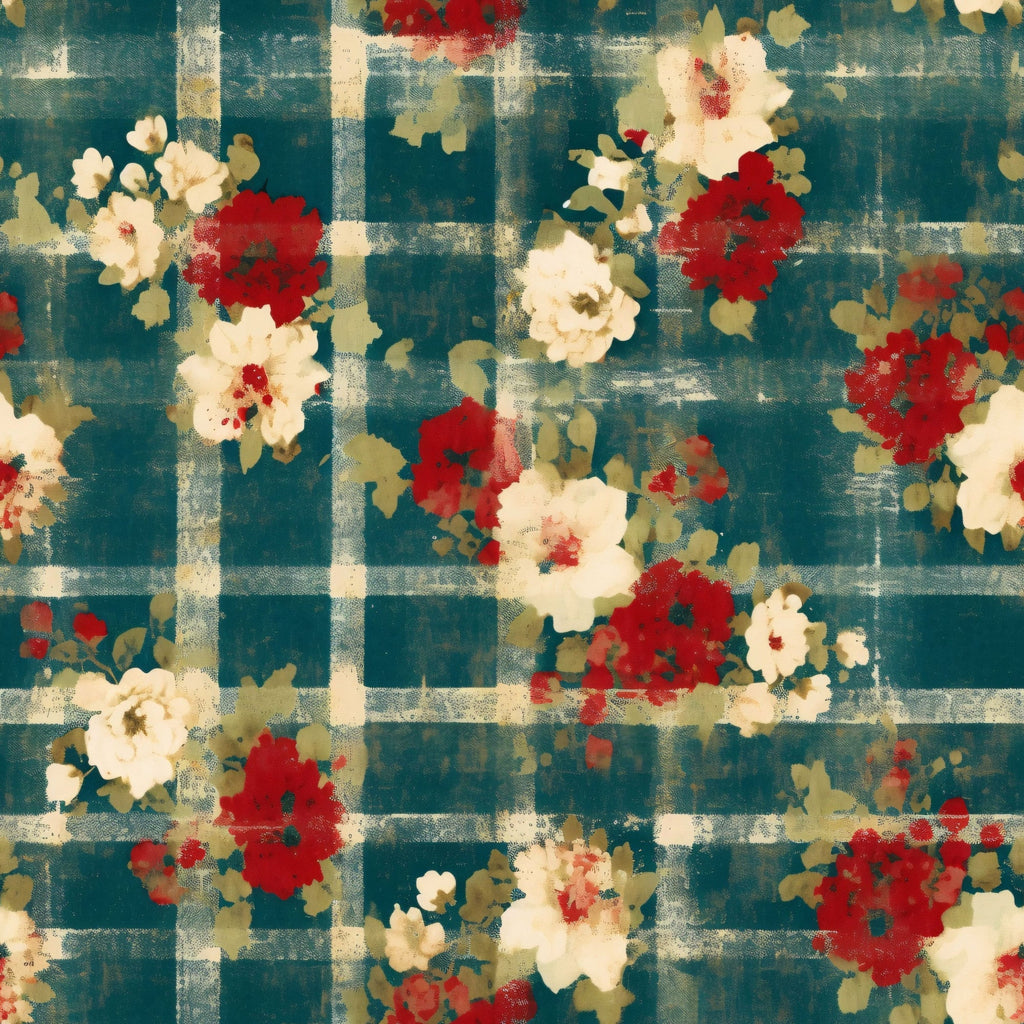 Faded Farmhouse Blooms Pattern 4 Fleece Fabric