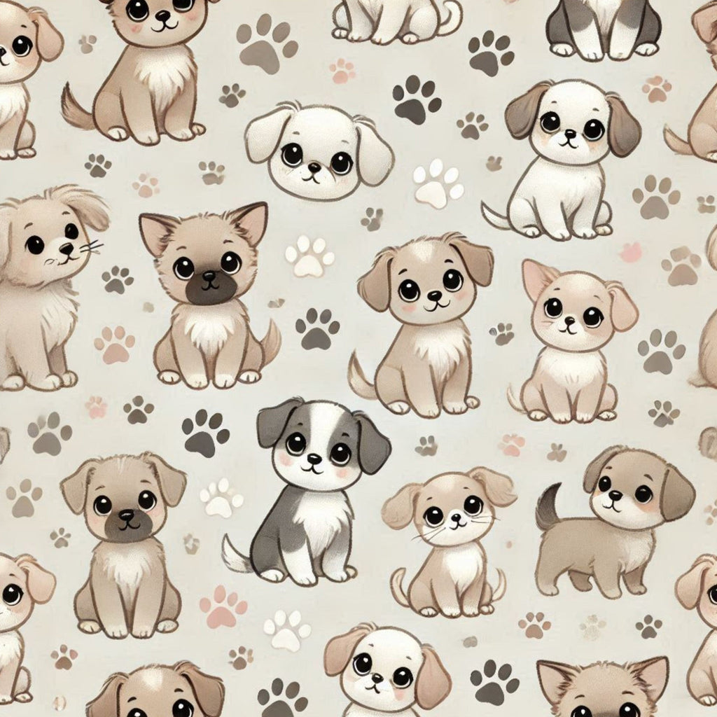 Cubist Canines Pattern 1 Fleece Fabric