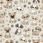 Cubist Canines Pattern 1 Fleece Fabric