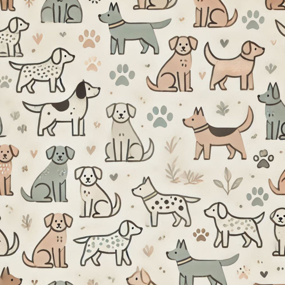 Cubist Canines Pattern 12 Fleece Fabric