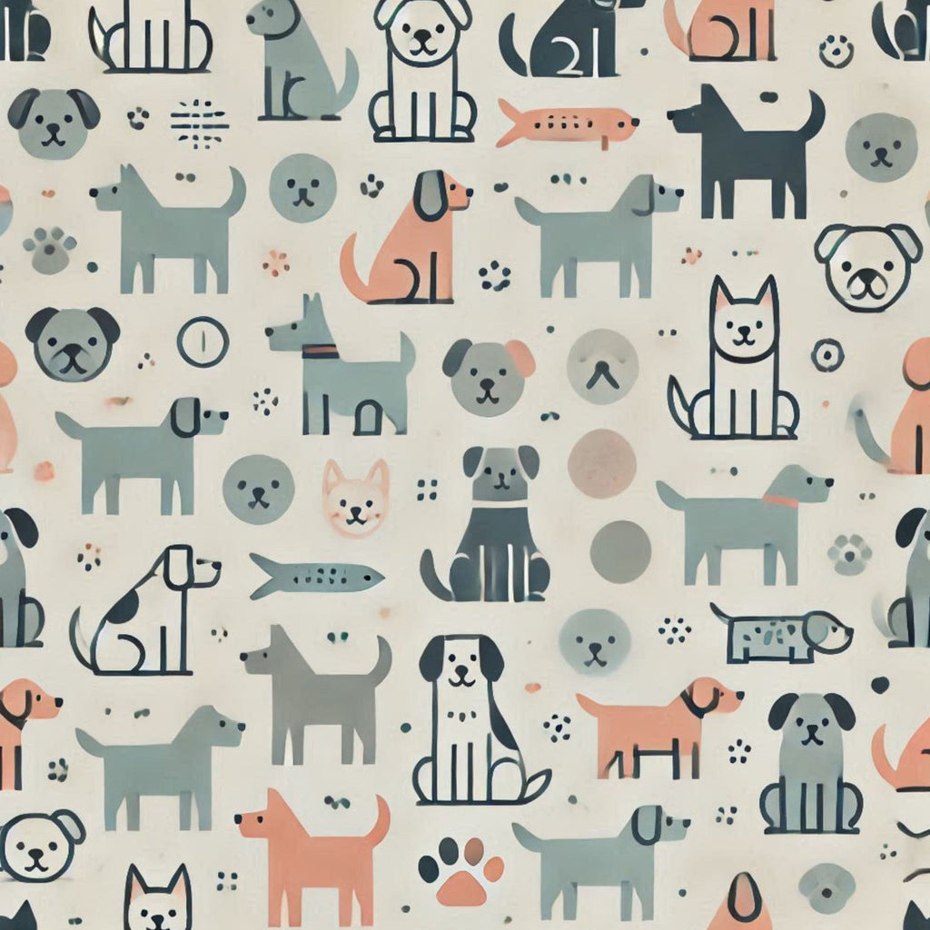 Cubist Canines Pattern 13 Fleece Fabric