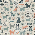 Cubist Canines Pattern 13 Fleece Fabric