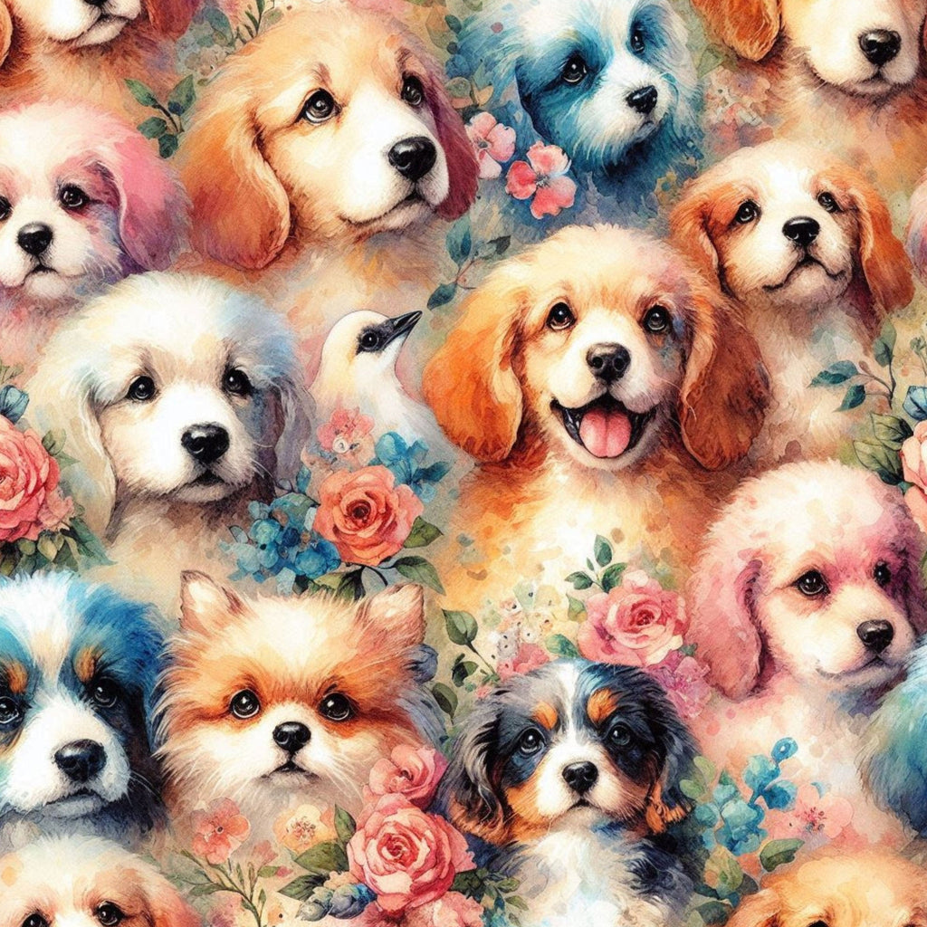 Cubist Canines Pattern 14 Fleece Fabric