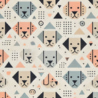 Cubist Canines Pattern 15 Fleece Fabric