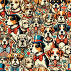 Cubist Canines Pattern 17 Fleece Fabric