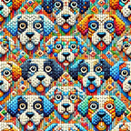 Cubist Canines Pattern 2 Fleece Fabric