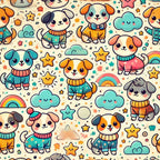 Cubist Canines Pattern 22 Fleece Fabric