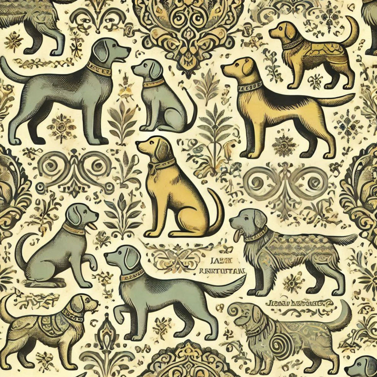 Cubist Canines Pattern 24 Fleece Fabric