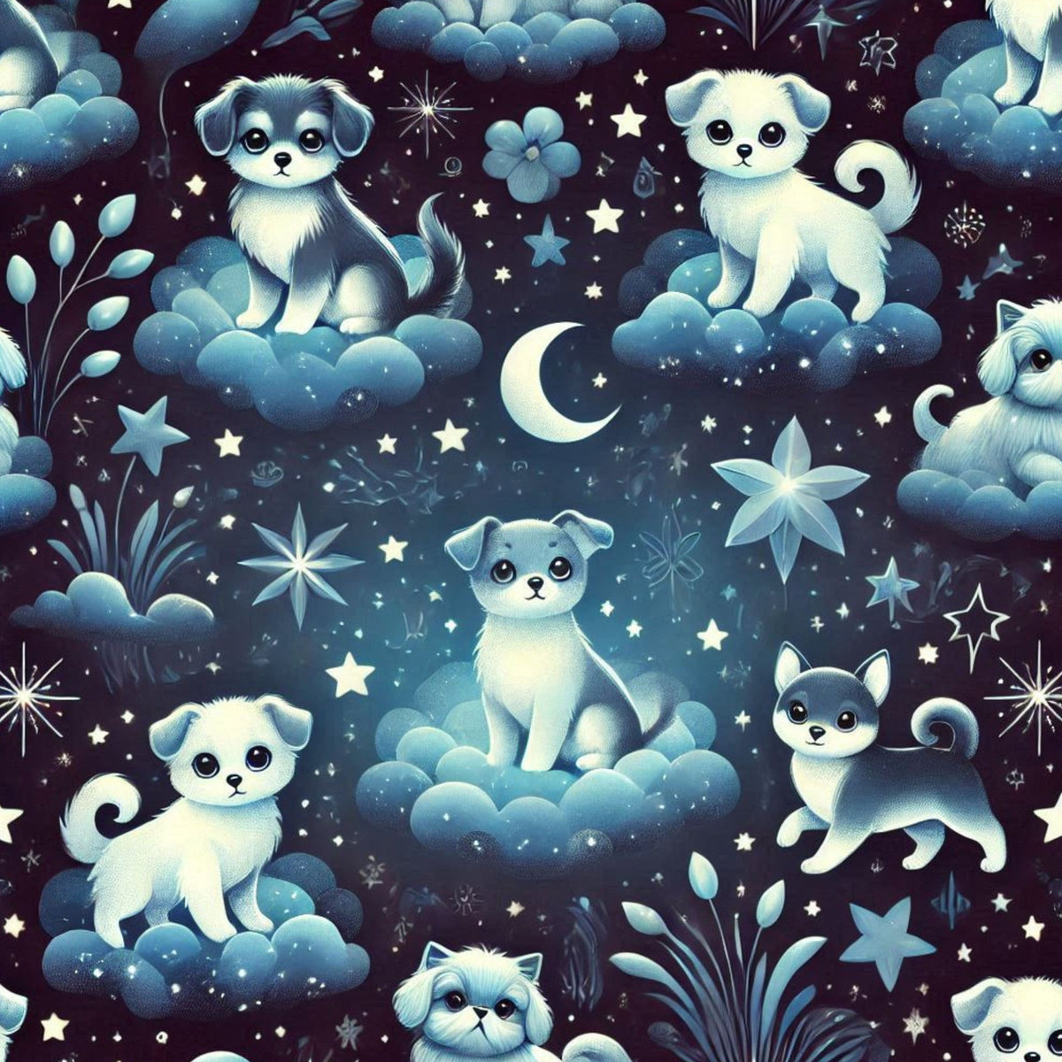 Cubist Canines Pattern 28 Fleece Fabric