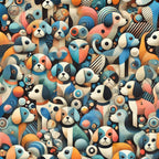 Cubist Canines Pattern 36 Fleece Fabric