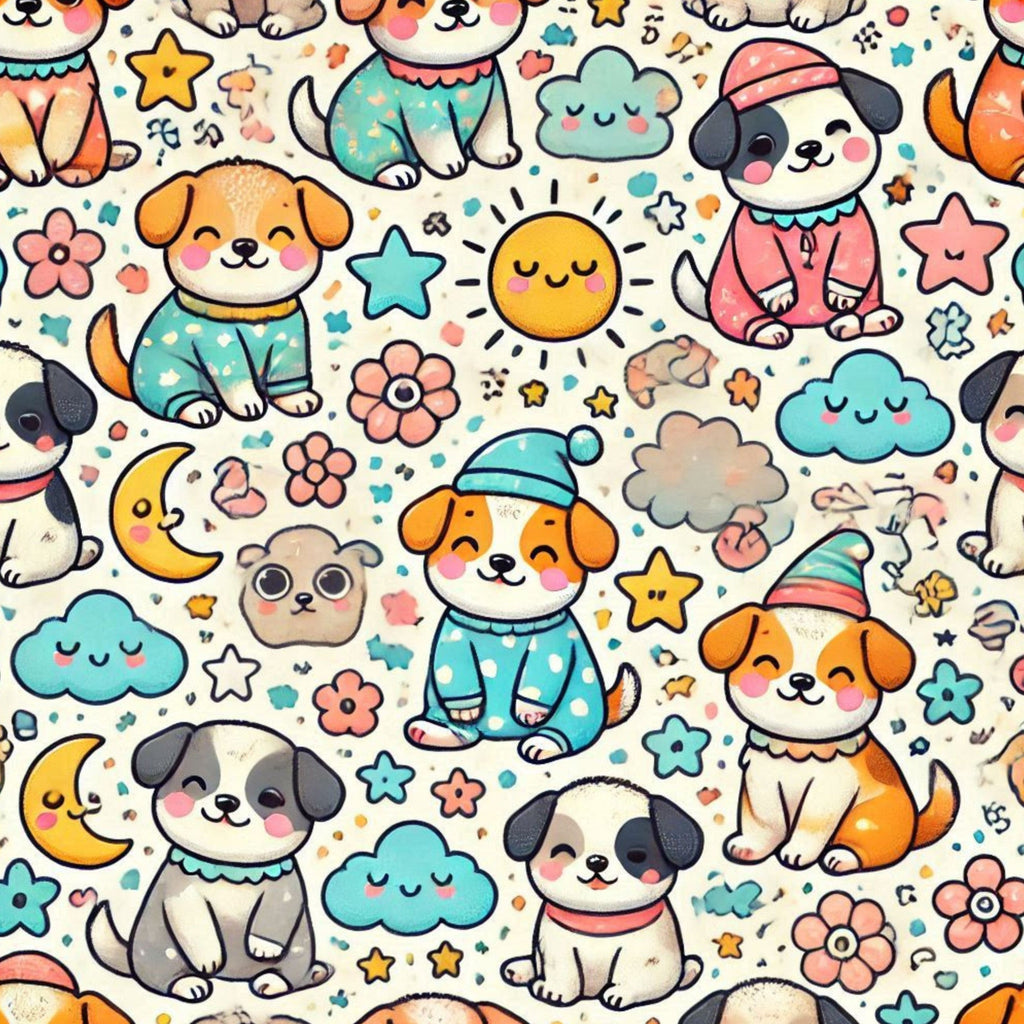 Cubist Canines Pattern 5 Fleece Fabric