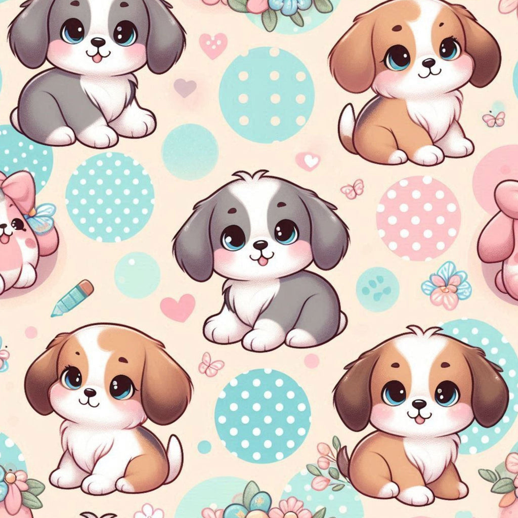 Cubist Canines Pattern 7 Fleece Fabric