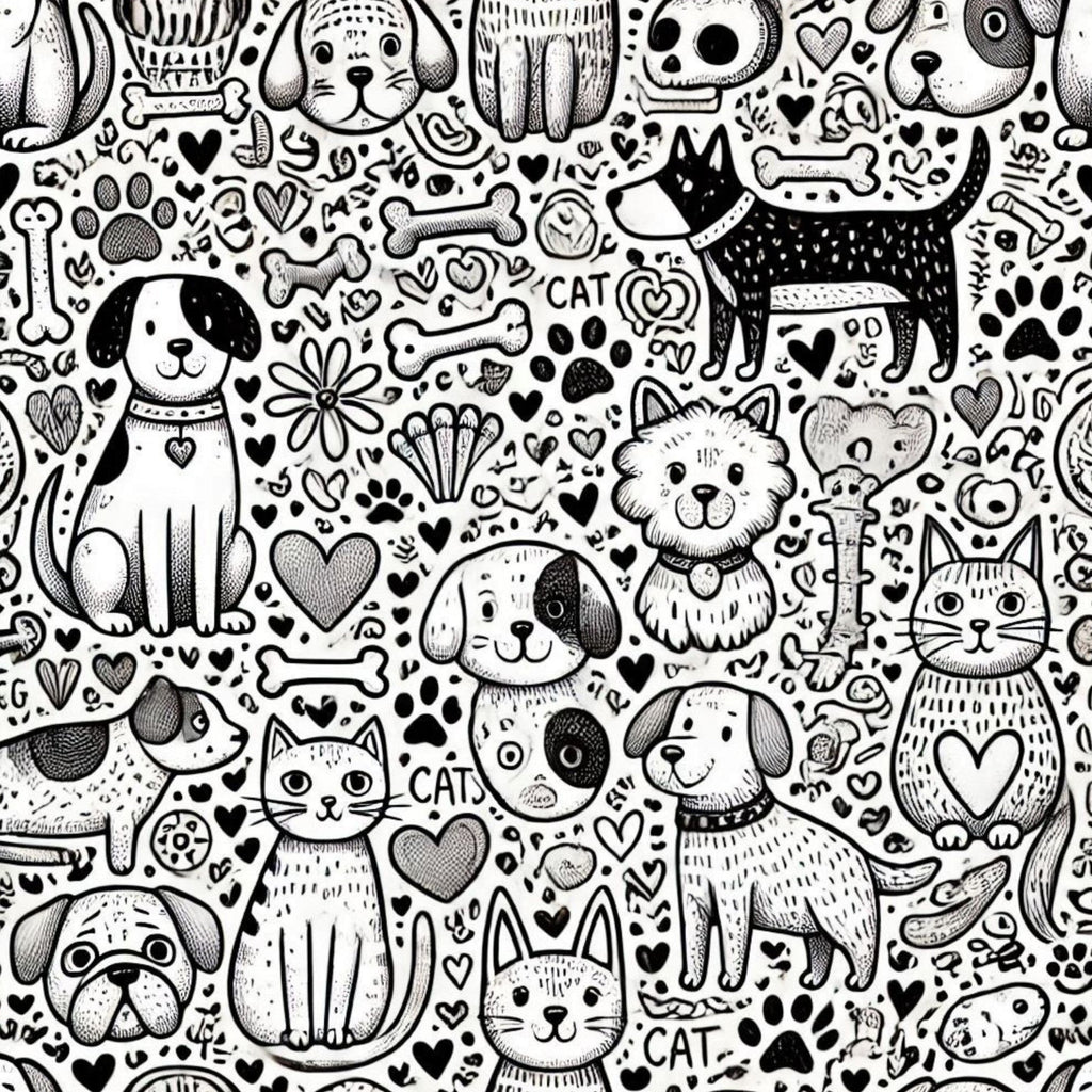Cubist Canines Pattern 9 Fleece Fabric
