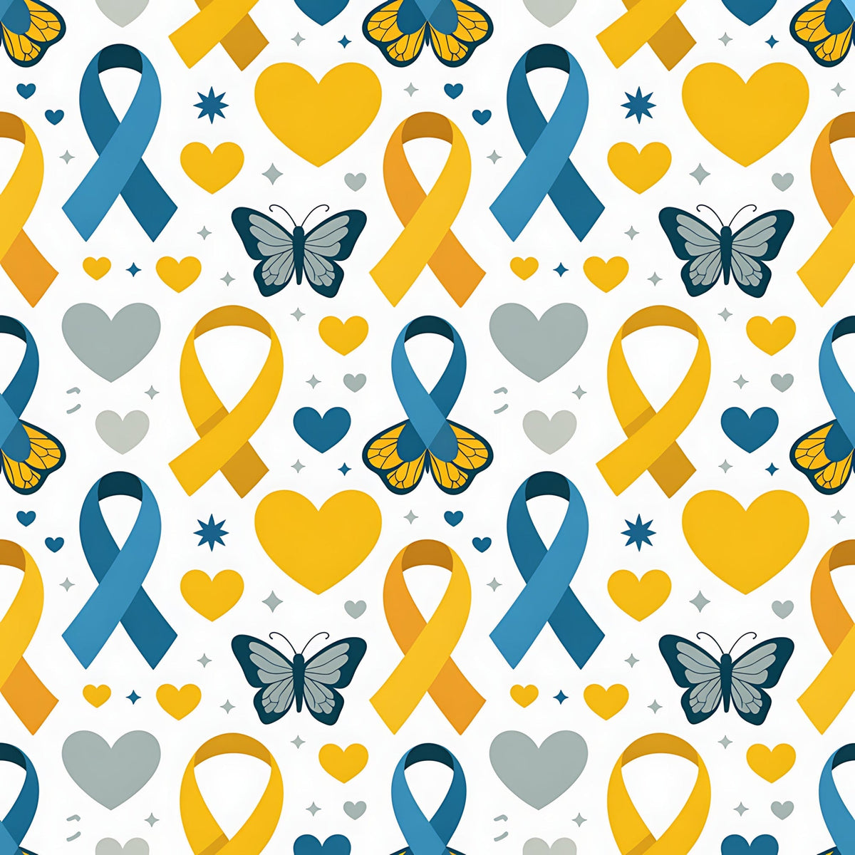 Ribbons of Hope Pattern 1 Fleece Fabric