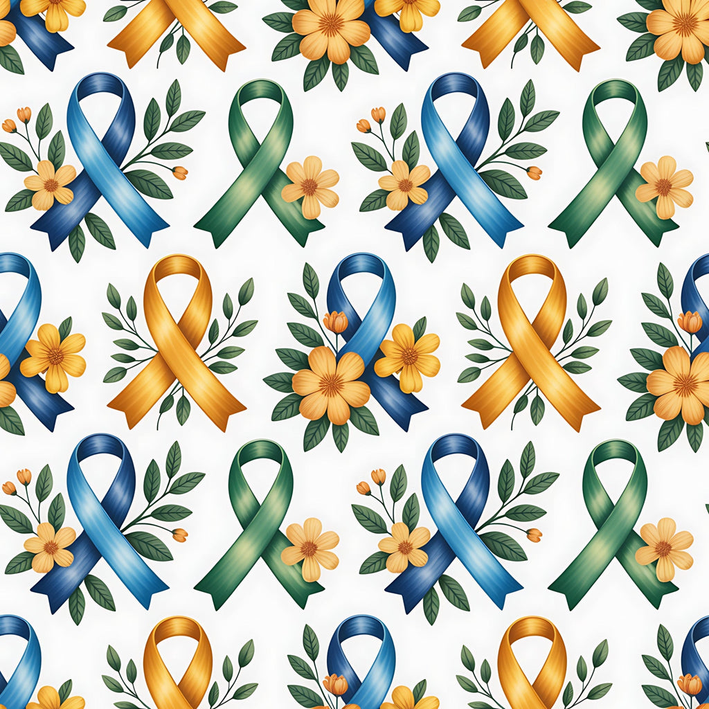 Ribbons of Hope Pattern 11 Fleece Fabric