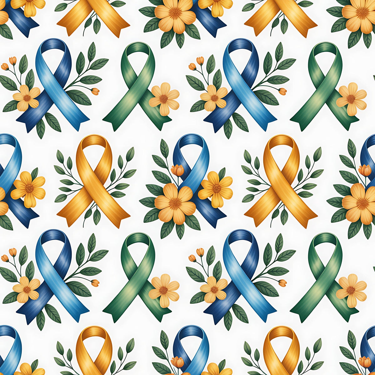 Ribbons of Hope Pattern 11 Fleece Fabric