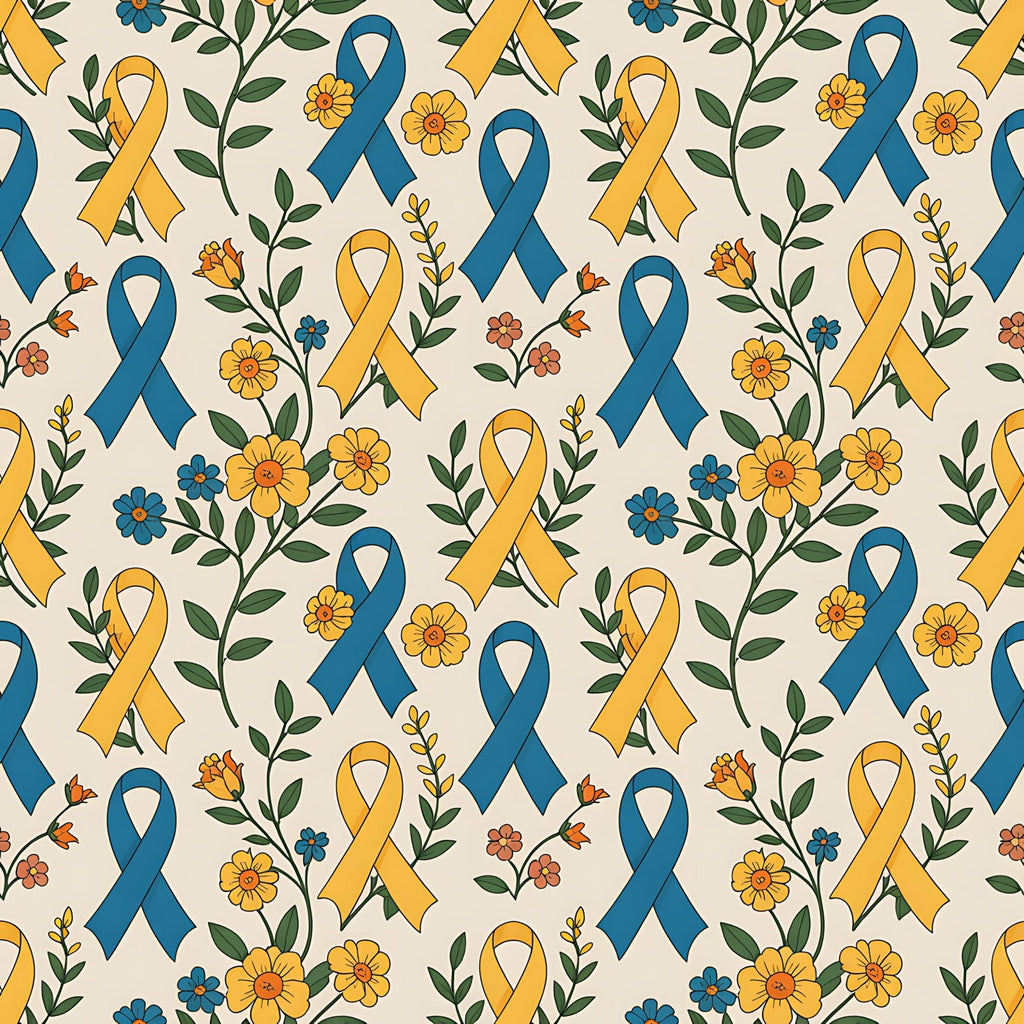 Ribbons of Hope Pattern 12 Fleece Fabric