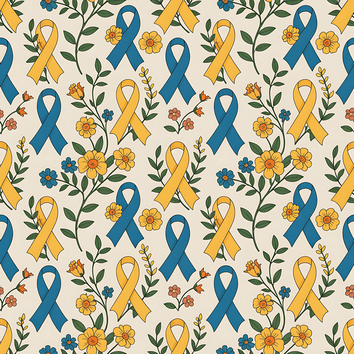 Ribbons of Hope Pattern 12 Fleece Fabric