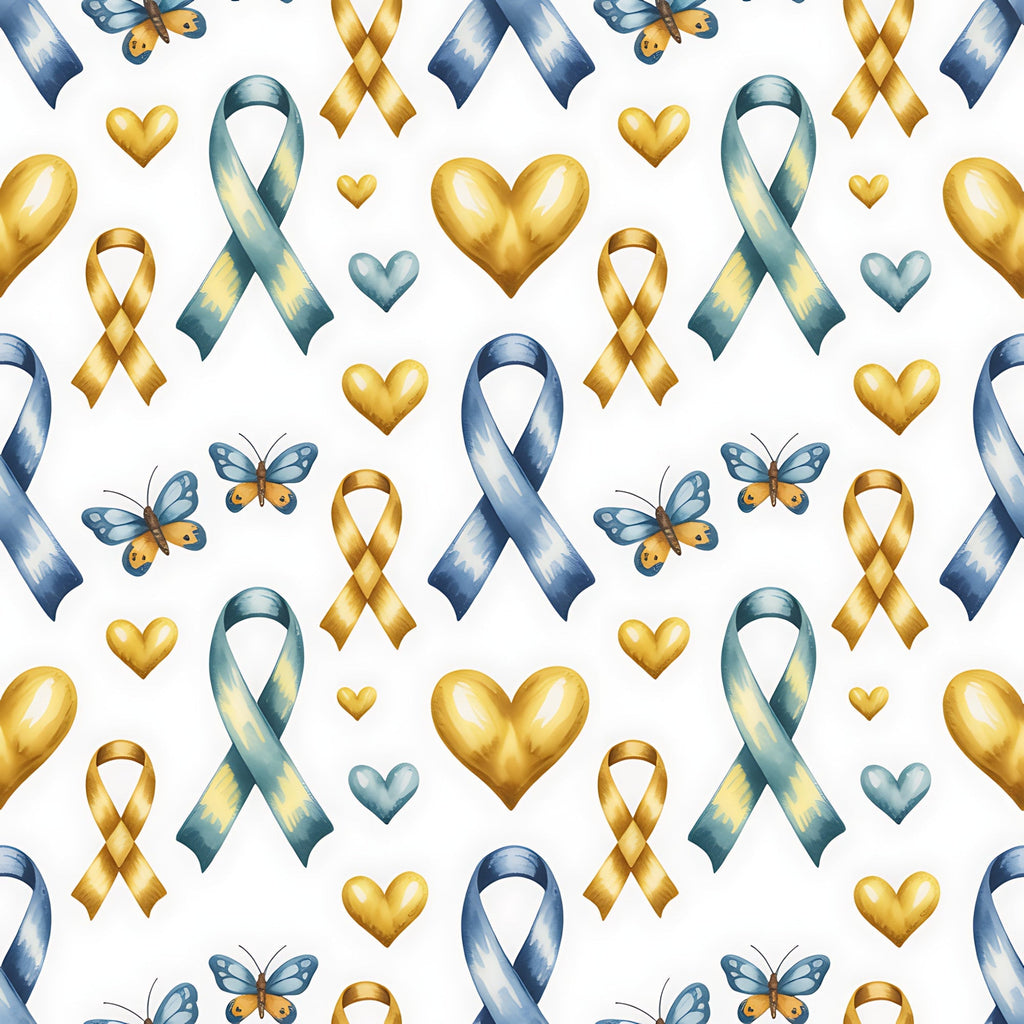 Ribbons of Hope Pattern 13 Fleece Fabric
